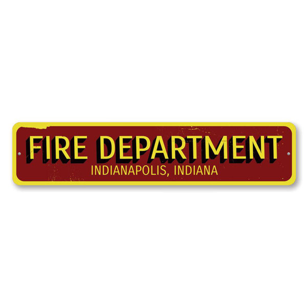 Lizton Sign Shop, Inc Fire Department City State Aluminum Sign Wayfair